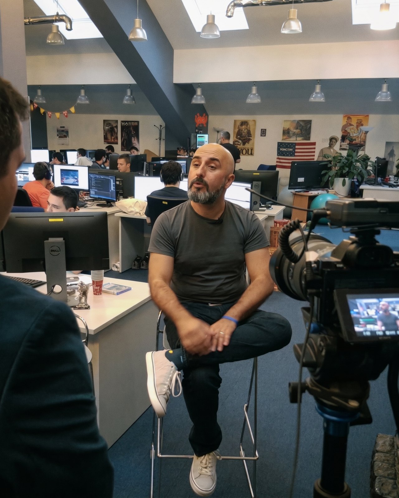 Filming at Ubisoft Sofia for euronews