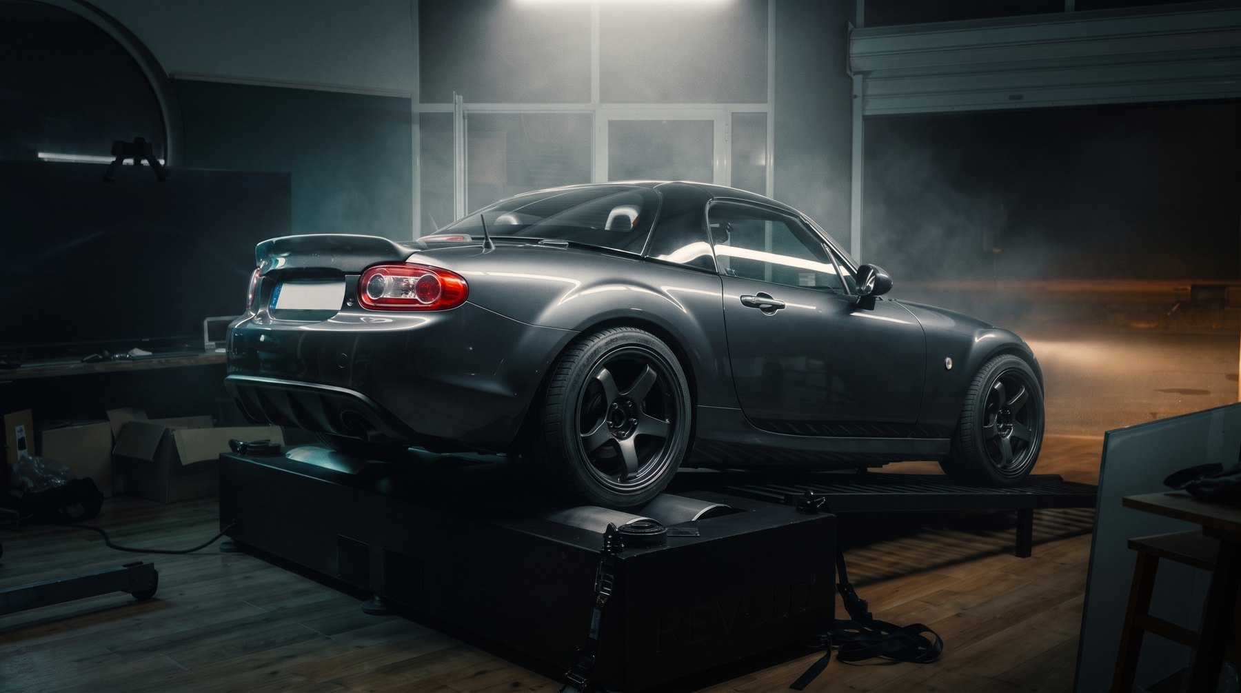 The dyno hall: MX-5 NC, rim-lit